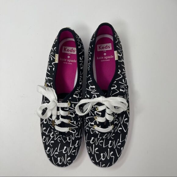 Kate Spade New York KEDS Sneaker Love Black White MISMATCHED Size 8.5Right 9Left - Picture 2 of 11